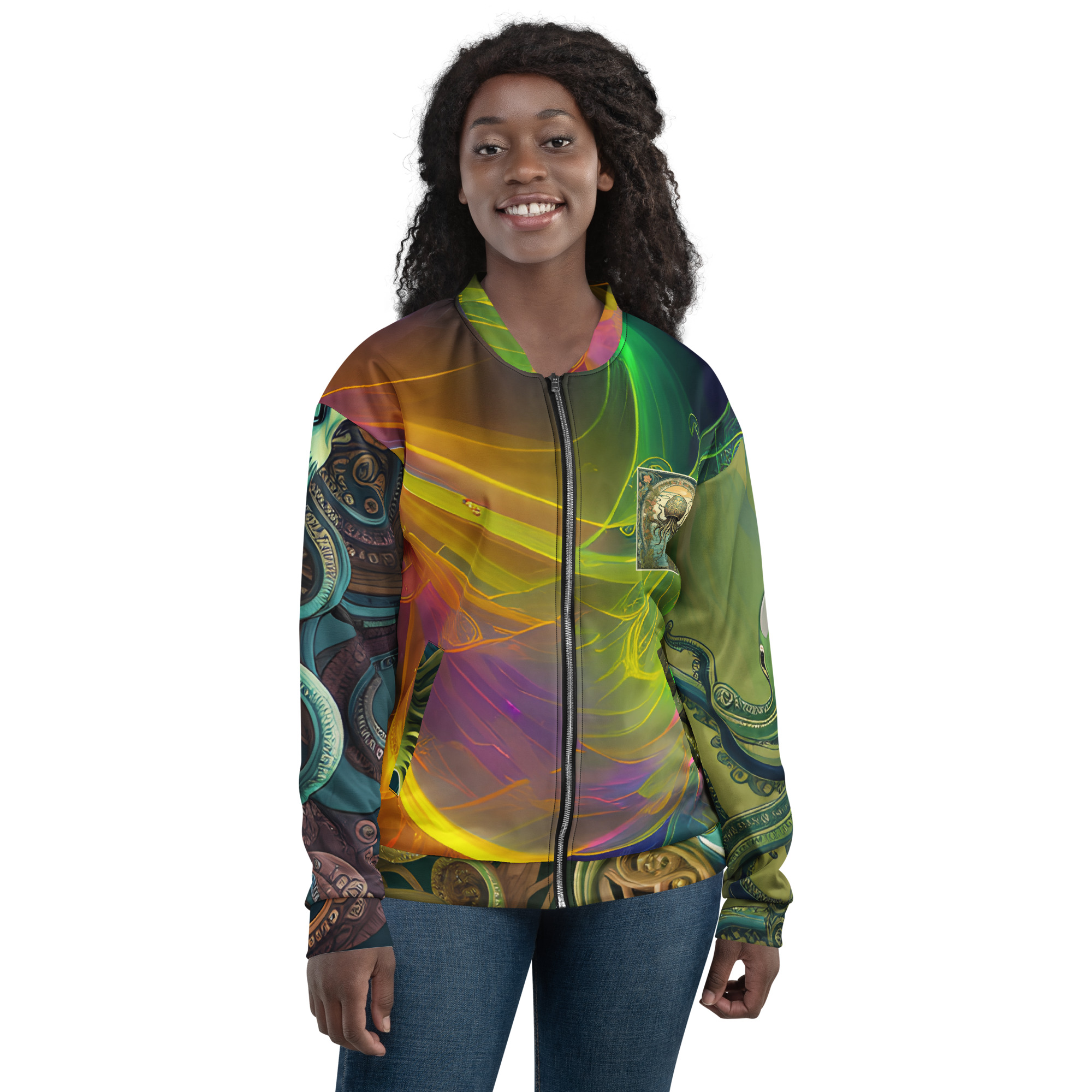Spacey Unisex Bomber Jacket designed by Startup Odense